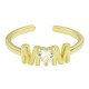 Brass Ring "MOM" Heart w/ Zircon 20mm