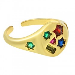 Brass Ring w/ Zircon 21mm