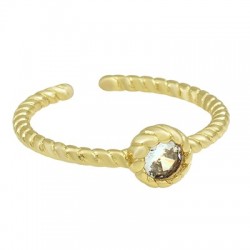 Brass Ring w/ Zircon 21mm
