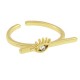 Zircon Brass Finger Ring Evil Eye 20mm