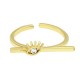 Zircon Brass Finger Ring Evil Eye 20mm