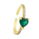 Brass Ring Heart w/ Zircon 20mm