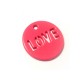 Μεταλλικό Ζάμακ Χυτό Χρωματιστό Μοτίφ Στρογγυλό 'LOVE' 14mm