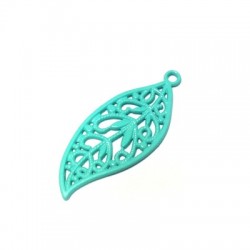 Zamak Painted Casting Pendant Leaf 43x17mm