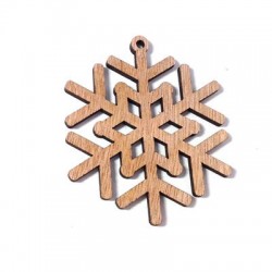 Wooden Pendant Snowflake 65mm