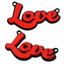 Pendente Connettore in Plexi Acrilico "Love" 55x25mm