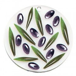 Plexi Acrylic Pendant Round Olives 48mm