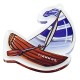 Plexi Acrylic Pendant Boat "ΓΙΑΝΝΗΣ" John 46x55mm