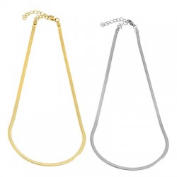 Stainless Steel Necklace Chain Flat Snake Effect 3mm