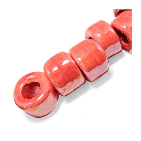 Enamel-Glazed One Color Ceramic Slider Assymetric Tube 25mm (Ø 11mm)