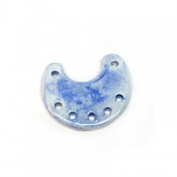 Enamel Ceramic Pendant Half Moon Hand Painted 40mm