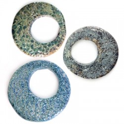 Enamel Ceramic Pendant Disc 36mm