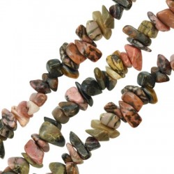 Semiprecious Stone Rhodonite Bead 6x8mm (225pcs) (Ø1mm)