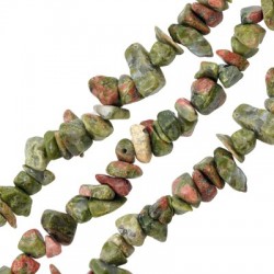 Semiprecious Stone Unakite Bead 6x8mm (248pcs) (Ø1mm)