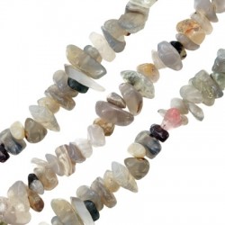 Semiprecious Stone Agate Bead 6x8mm (230pcs) (Ø1mm)