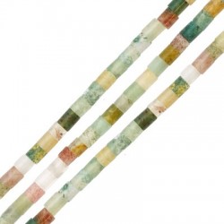 Semiprecious Stone Indian Agate Tube 2mm (150pcs) (Ø0.4mm)