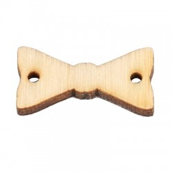 Intercalaire Nœud Papillon en Bois 25x13mm (grosseur 3mm)