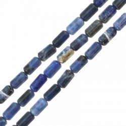 Tubo di Pietra Semipreziosa Sodalite 4x8mm (48pzi) (Ø1mm)