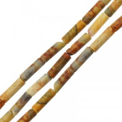 Semiprecious Stone AgateTube 4x13mm (30pcs) (Ø1mm)