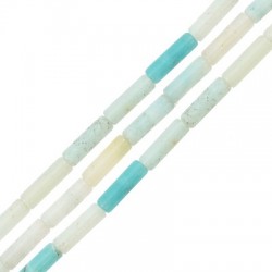 Tubo di Pietra Semipreziosa Amazonite 4x13mm (30pzi) (Ø1mm)