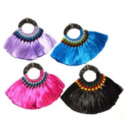 Multi Tassel Pendant w/ Rhinestones (~60x78mm)