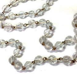 Chaîne rosaire avec perles facettées en verre 8mm