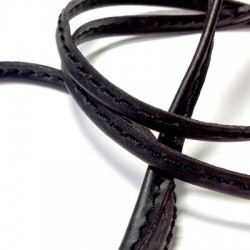 Leather Flat Cord Stiched 6mm (1mtr)