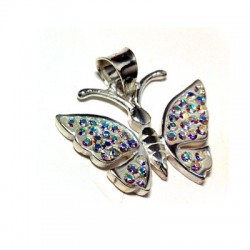 Charm in Argento 925 Farfalla con Strass 15x20mm