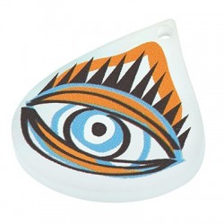 Plexi Acrylic Pendant Drop w/ Evil Eye 29x33mm