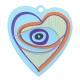 Plexi Acrylic Pendant Heart w/ Evil Eye 33x36mm