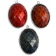 Pendentif Ovale en Zamak avec Pierre en Résine 30 x 40 mm
