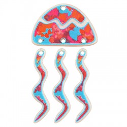 Plexi Acrylic Pendant Jellyfish 32x21mm & 9x36mm (4pcs/Set)
