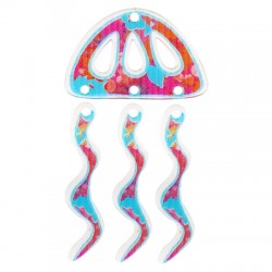 Plexi Acrylic Pendant Jellyfish 37x24mm & 9x42mm 4pcs/Set)