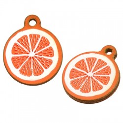 Wooden Charm Orange 16mm