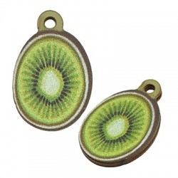 Wooden Charm Kiwi 16x13mm