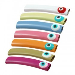 Tubo Pintado de Metal Latón con Ojo y Esmalte 6x35mm