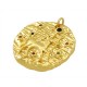 Zircon Brass Charm Round Star Sign Sagittarius 21mm