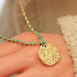 Charm rond en Laiton et Zircon Signe Astrologique Sagittaire 21 mm