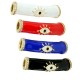 Brass Tube with Evil Eye Enamel & Strass 32x7mm