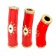 Tube en laiton avec œil émaillé et strass 32x7mm