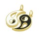 Μεταλλικό Μπρούτζινο Μοτίφ Yin Yang με Σμάλτο 18mm