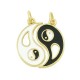 Pendente in Metallo Ottone Stella con Smalto e Zirconi 18mm