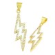 Pendente in Metallo Ottone Fulmine Zirconi e Smalto 9x30mm