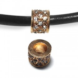 Glissière Tubulaire en Zamak avec Strass 12 x 9 mm Ø 6 mm