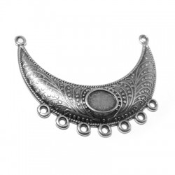 Zamak Connector Collar Necklace with 7 Loops 52x19mm