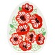 Plexi Acrylic Deco Egg w/ Poppies Flower Ladybug 90x115mm