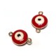 Metal Zamak  Enamel Round Eye 12x18mm w/ 2 Rings