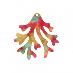 Pendente in Plexi Corallo 50x54mm