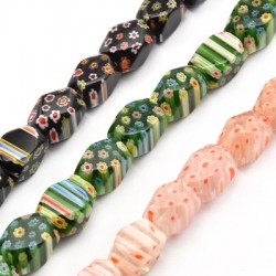 Millefiori Bead Faceted 12x16mm (21pcs)