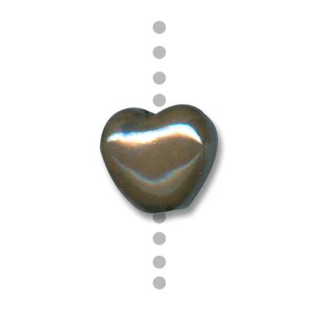 Ceramic Slider Heart Bead w/ Enamel 22x19mm (Ø4mm)